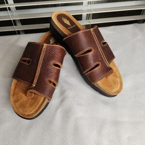 Volatile‎ Brown Leather Sandal Slides Size 9